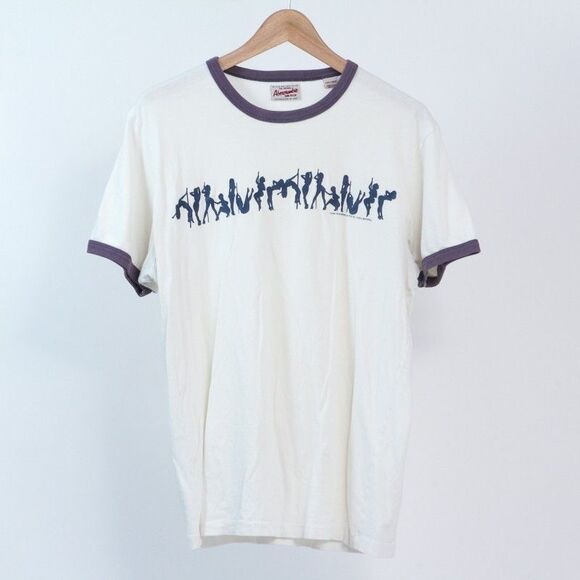 Y2K Abercrombie & Fitch Mens Vintage Pole Dance/Strippers White Cotton T Shirt L